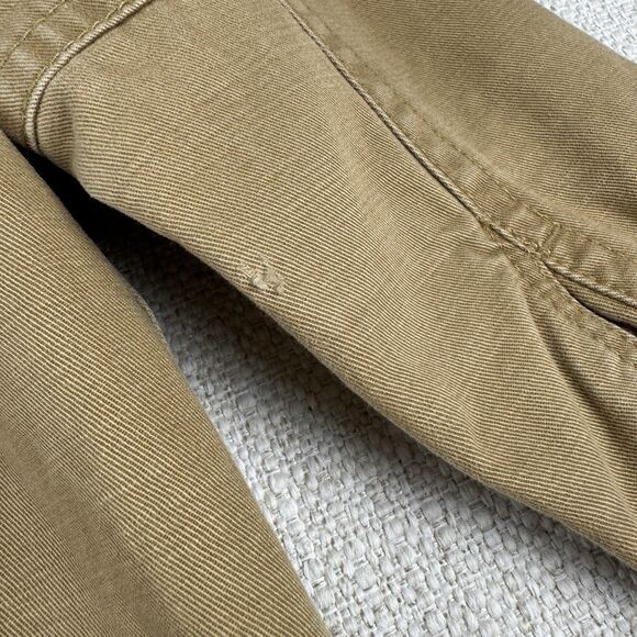 Gap Kids Bomber Jacket Boys Size Small Canvas Khaki Tan Plaid Lining Zip Up Coat - Picture 10 of 16